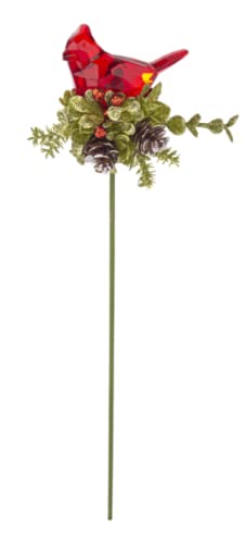 Ganz Cardinal Floral Stake, 12-inch Height, Plastic and Acrylic