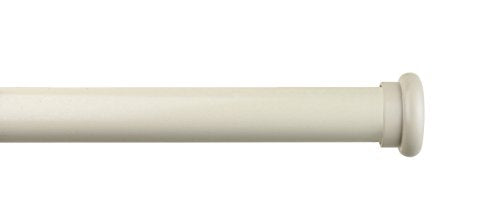 Urbanest Living 1-inch Diameter Button Adjustable Single Drapery Curtain Rod, 48-inch to 84-inch, French White