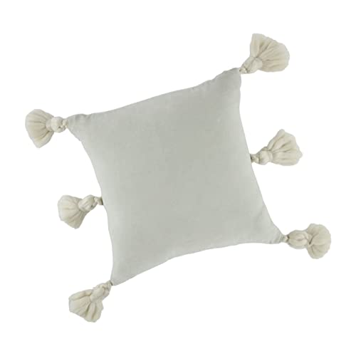 Mud Pie Solid Velvet Pillow, Light Gray, 18-inch