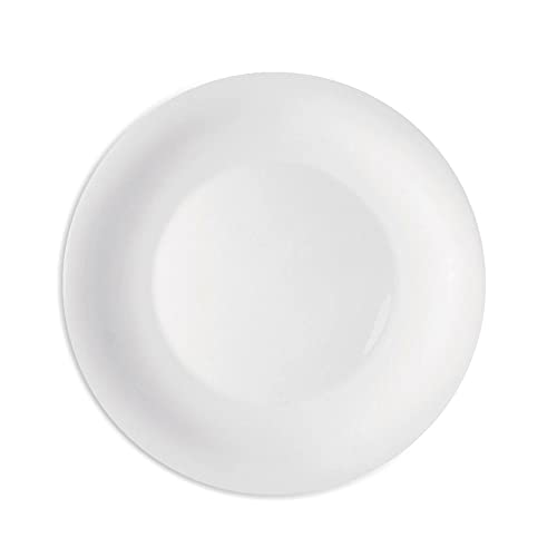 DFMI New Bormioli Rocco 480170FS7121990 Glass White Moon Dinner Plate, 10-inch diameter, 1 Unit each