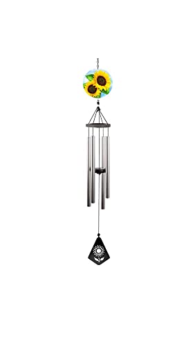 Spoontiques Sunflower Wind Chime - Garden D√©cor - Decorative Chimes for Yard and Garden Decoration