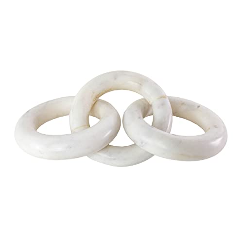 Foreside Home & Garden Three Link Decorative Chain White Marble