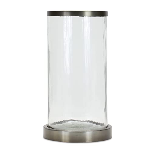Melrose 85135 Candle Holder, 7" D x 12.75" H, Glass/Iron