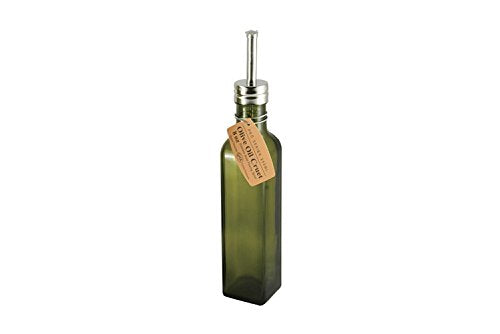 Grant Howard 50975 Pro Series Olive Oil Glass Cruet, 8 oz, Green and Silver