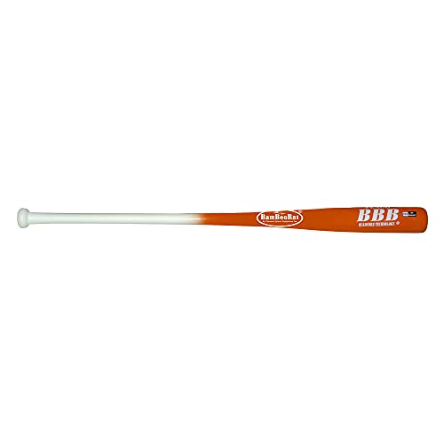BamBooBat by¬†Pinnacle Sports¬†Equipment INC. Adult Fungo Infield/Outfield Bamboo Baseball Bat, White Handle/Orange Barrel, 34" (HWBO34F)