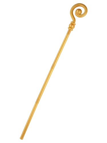Smiffys 48151 Extendable Crozier Staff, Gold, One Size