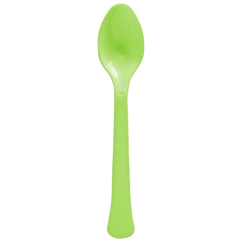 Amscan 8021.53 Premium Kiwi Green Plastic Spoons, 20ct