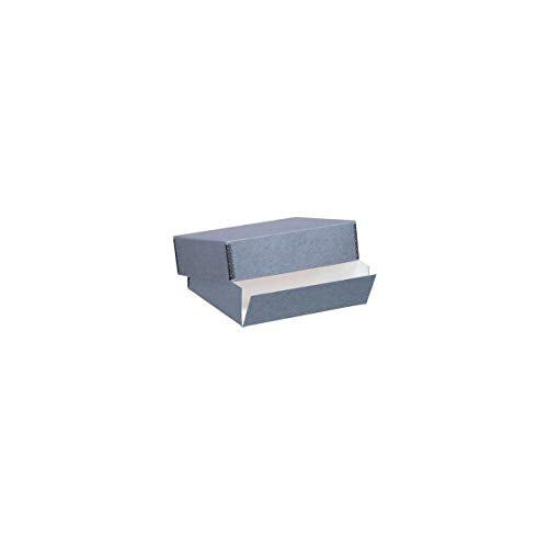 Lineco 9.5" x12.5" Archival Print Storage Box, Holds 9" x 12" items, Drop Front Design, 3" Deep, Exterior Color: Blue/Gray Custom LIN-733-0009
