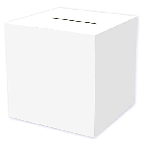 Beistle White Card Box Holder for Weddings, Baby Shower, Birthday and Graduation Celebrations, 12" x 12"