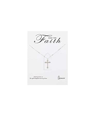 Roman Cross Necklace, 18-inch Length, Sterling Silver and Hodium Plated, Silver, For Women, For Everyday Use, Fashion Jewelry, Gift, For Any Occasions