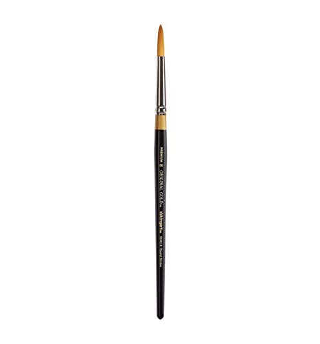 KingArt Original Gold 9040 Series , Premium Artist Brush, Golden TAKLON Round Stroke-Size: 8, 8