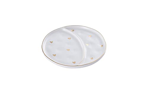 Pampa Bay HRT-012-G Two Section White Dish, 6-inch Diameter, Porcelain