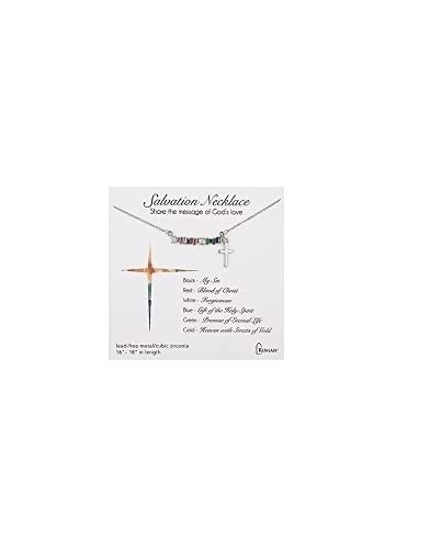 Roman Salvation Necklace, 18-inch Length, Brass, Silver, With Gift Box, Female, Mother, Grandmother, Mother's Day, Birthday, Gift