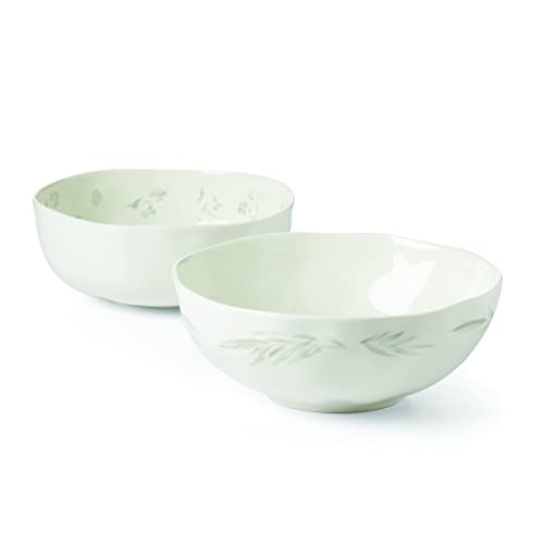 Lenox Oyster Bay 2-Piece Nesting Serving Bowls, 5.50 LB, White