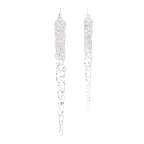 Melrose 87363 Icicle Hanging Ornament, Set of 2, 9-inch Height, Acrylic