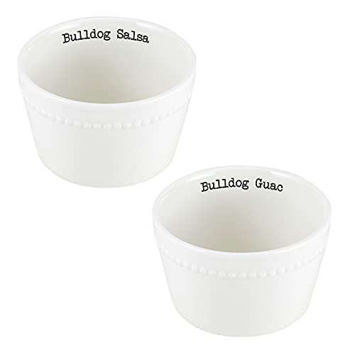 Creative Brands 47th & Main Football Themed Ceramic Serveware, Salsa & Guacamole Bowls, Georgia Bulldogs