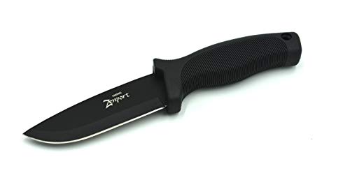 Zenport Hunting Knife 14034G 4.2 440 Stainless Steel Blade, Sheath, 9-Inch Long, Black Handle