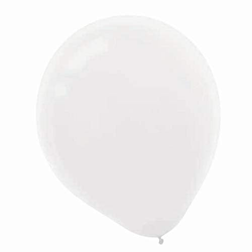 Amscan Flawless Plain Latex Balloons (15 Count), 12", White