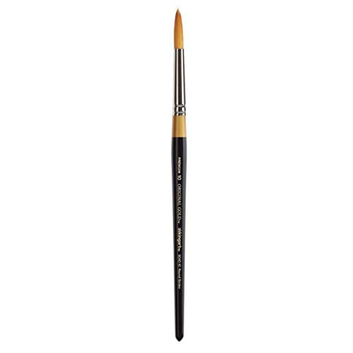 KingArt Original Gold 9040 Series , Premium Artist Brush, Golden TAKLON Round Stroke-Size: 10