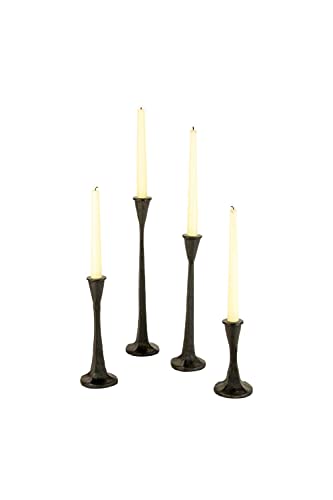 Kalalou CYB1400 Cast Iron Taper Candle Holders, 14-inch Tall, Set of 4