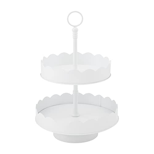 Mud Pie Scalloped Tiered Server, 18-inch Diameter