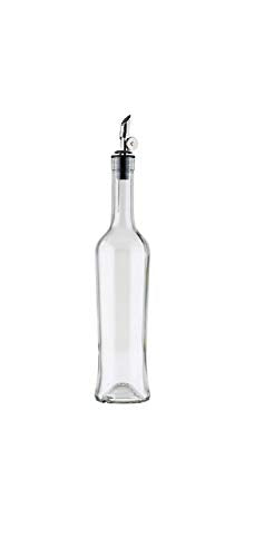 Tablecraft 10378 17 oz Glass Bottle Clear Glass, Stainless Steel Pourer 2 x 2 x 13"