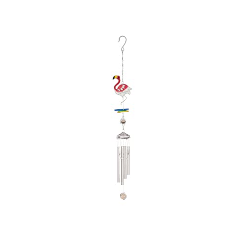 Carson Home 61290 Flamingo Wireworks Garden Chime, 27-inch Length, Glass Marbles, Mesh, Tin, Beads and Faux Gems