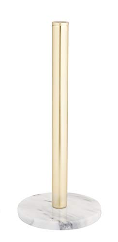 JEmarble Paper Towel Holders with Copper Plated Standing 5.5"x12.5"(White)