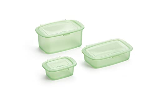 L√©ku√© Reusable Silicone Food Storage Box Container set of 3. Set includes: 0.2L, 0.5L, 1.0L