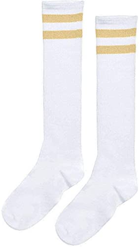 Amscan Striped Athletic Knee High Socks, 19", Gold