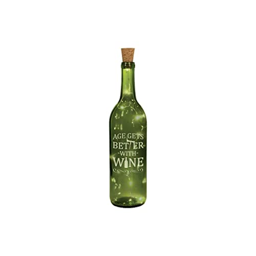 Carson 24640 Age Gets Better Wine Bottle with Cork String Lights, 11.33-inch Height