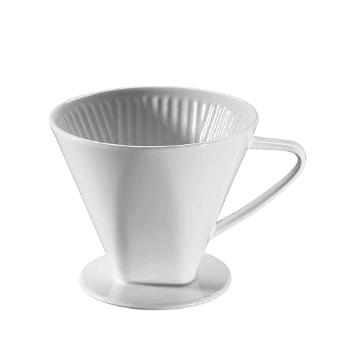 Frieling Cilio C105179 Porcelain Coffee Filter/Holder Pour-Over, 6/Large, White