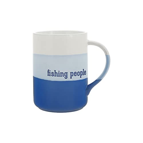 Pavilion - Fishing People Ceramic 18-ounce Mug Fishing Gifts for Men, Fish, Blue