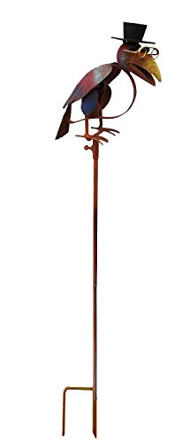 Continental Art Center CAC17233 Large Rustic Metal Kinetic Rocker Garden Stake, Old Crow, Multicolor
