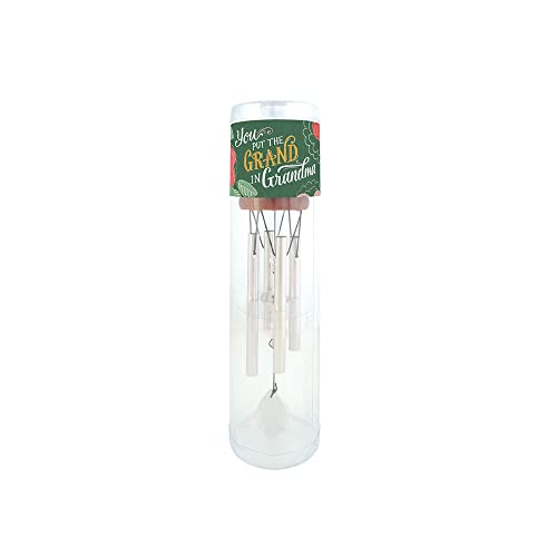 Carson Home 61182 Grandma Giftable Mini Chime, 10-inch Length, Wood, Aluminum and Glass Crystals