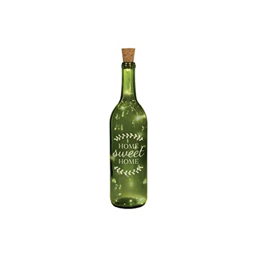 Carson 24643 Home Sweet Home Wine Bottle with Cork String Lights, 11.33-inch Height