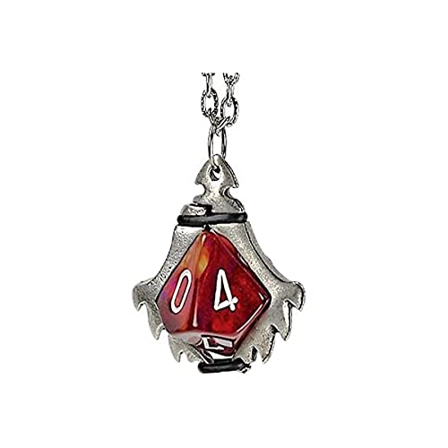 Chessex Pendant Old Silver Finish Blade Claw, Dice Holder Necklace with D10 Dice
