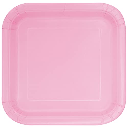 Unique Industries, Cake Paper Plates, 14 Pieces - Light Pink