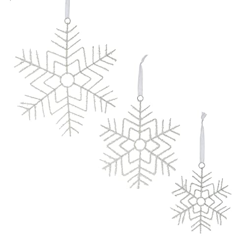 Melrose 87349 Snowflake Ornament, Set of 3, Wire