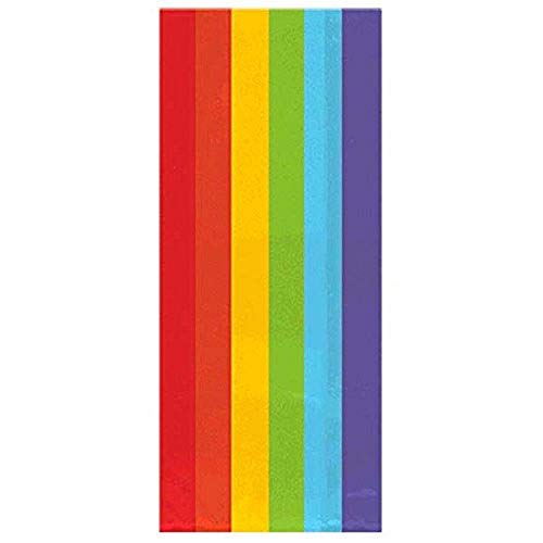 Amscan Rainbow Small Bags Party Supplies, 9 1/2" x 4" x 2", Multicolor