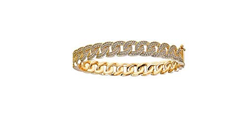 Maya J CZBB19Y Cz Rope Bangle, Yellow, Brass