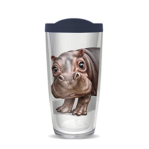 FREEHEART 22oz Tumbler - HIPPO - Animal Club with Navy Lid