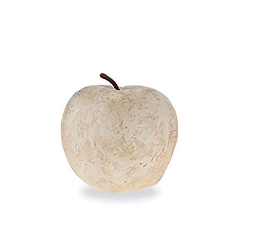 Mud Pie Paper Mache Decorative Apple, Beige, Large