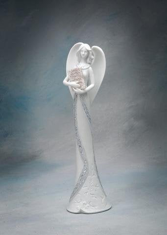 Cosmos Gifts 10 Inch "Angel of Wisdom" with Silver Color Details Collectible Statue