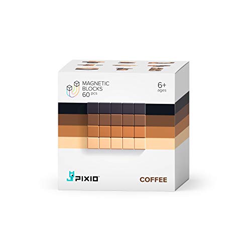 Ukidz Pixio- Coffee - Magnetic Construction Set - Abstract Series, 60 Blocks + Free App