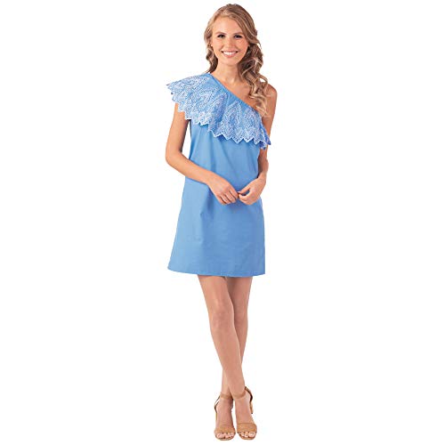 Mud Pie Laurel Periwinkle One-Shoulder Dress