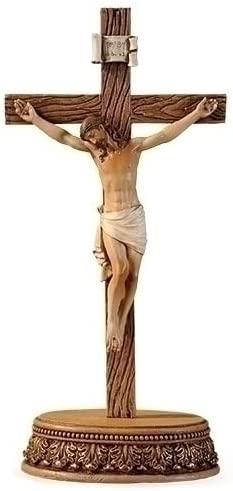 Roman Renaissance Collection 6 x 8.5 Inch Resin Stone Tabletop Corpus Crucifix Cross