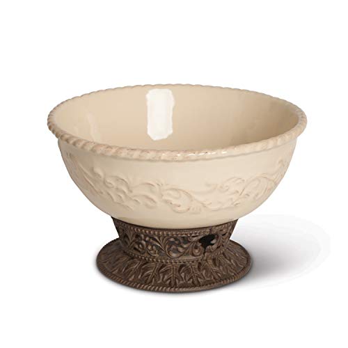 Gerson Acanthus Ceramic Bowl with Pedestal