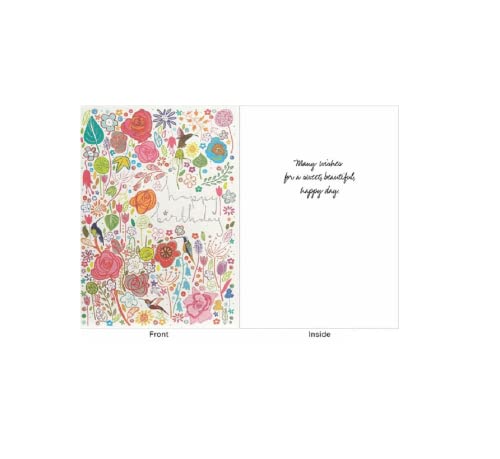 Design Design Wild Flowers and Humming Birds Birthday Card - Her