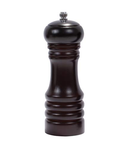 HIC Harold Import Co. Adjustable Pepper Grinder Mill, Rubberwood with Ceramic Grinding Mechanism, 6-Inch, Espresso Color
